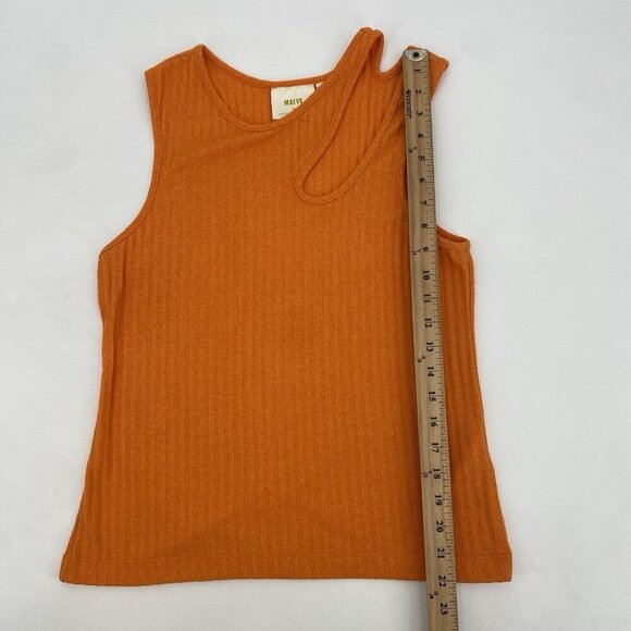 Maeve Anthropologie Orange Ribbed CutOut Tank Top Size XL Cutout Sleeveless - Picture 9 of 9